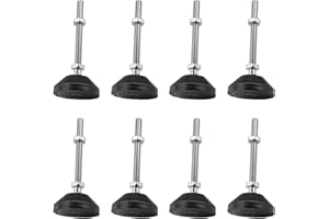 PARFCO Pied Reglable, 8 Pièces Acier Inoxydable Pieds de Meuble, M8×80 mm Antidérapant Pied Reglable pour Meuble, Pied Caoutchouc pour Meubles de Maison, Équipements de Fitness et Mécaniques