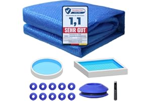 Melko Solarfolie Pool 800x500 cm Poolabdeckung für effiziente Wärmespeicherung Solarplane Ösen Solarabdeckung Blau PVC Wärmeplane für Schwimmbäder