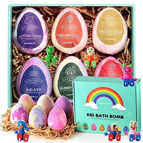 GAINWELL KIDS Coffret cadeau bombes de bain - TAILLE XL (6 x 5 oz) - Galets bombes effervescents pour le bain Spa Galaxy à base d'huile essentielle élaborée à la main