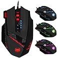 zelotes Mouse Gaming,12 Pulsanti Programmabili Mouse Ergonomico,4000 DPI USB Ottico Mouse da Gaming,Mouse con Filo Pro PC,Mac