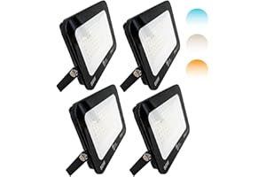 NOVA ELECTRICITY Foco LED Exterior 50W, Luces LED Exterior Jardín, Aplique Pared IP65, Proyector LED Impermeable para Jardín, Terraza y Patio, 6500K Blanco Frío [Clase de Eficiencia Energética F] - PACK 4