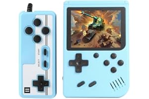 ZEMI Handheld Games Console Portable,Mini Retro Game Player,3" Display,Rechargeable Battery FC Handheld Games Support for Connecting TV and Two Players,for Lovers Adults Kids Boys Best Gifts,Light Blue