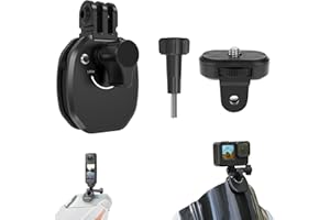 HAFOKO Moto Parabrezza Montaggio Morsetto Clip in Alluminio Compatibile per Gopro 13 12 11 10 9 8 DJI Action 4 3 2 Moto Parabrezza Staffa Compatibile per insta360 X4 X3 X2 X RS Sport Azione Telecamera