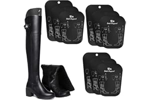 BUZIFU Boot Shaper 6 Paar (12 Blatt) Stiefelspanner Form Einsätze 8/12/16 Zoll Hohe Stiefelstütze Schwarze PVC-Stiefel Ständerhalter Boot-Shaper-Einsätze Pad Stiefelhalterungen für die meisten Schuhe