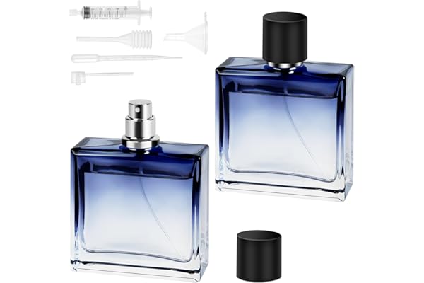 LOPHE 2PCS Flacon Pulvérisateur De Parfum Vide - Vaporisateur Rechargeable Portable Pour Voyage, Atomiseur Réutilisable, Dégradé Bleu, 100 ML