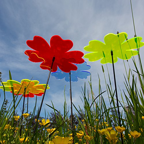 SUNPLAY Sonnenfänger „Butterblume“ im FARBMIX, 5 Stück zu je 20 cm Durchmesser im Set + 70 cm Schwingstäbe - 3