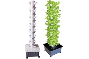CGLYYDS Tour Hydroponique, 45 Pods Garden Système De Culture Hydroponique, Tour De Jardin Aeroponics Kit avec Pompe Et Réservoir d'eau Mobile, pour Le Jardinage De La Cuisine à La Maison