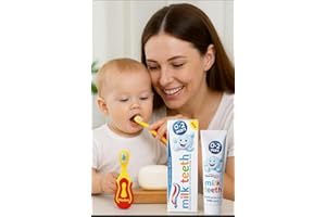 Sanitral Baby's Oral Care Set-Step-by-Step Baby Toothbrush 0-2 Years-Supersoft Brush Extra Small Head, Gentle Brushing & Cleaning and Milk Teeth Babies Toothpaste 50ml
