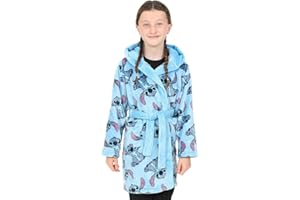 DISNEY Lilo and Stitch Peignoir à capuche en polaire pour fille Bleu