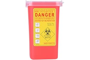 SOLOMI Sharps Container - Nadel-Entsorgungscontainer, Tätowierung Biohazard-Nadel Sharps Plastikbehälter-Entsorgungsbehälter 1l Größe (Farbe : Red)