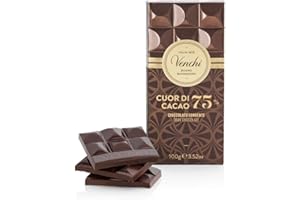 Venchi - Tablette de Chocolat noir 75% 100 g - Chocolat noir Amérique centrale et du Sud - Sans Gluten