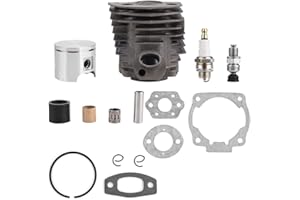 Aiggend Cilindro e Pistone Husqvarna 55, Compatibile con Husqvarna 50, 51, 55 Rancher Nikasil Motore 46MM Cilindro Pistone con Kit Rondella