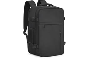 KIRFEIHT Bagaglio a Mano 40x20x25 per Ryanair Zaino da Viaggio Aereo Piccolo - Borsa da Viaggio per Cabina, Zaini Universali per Uomo e Donna per Scuola Trekking Lavoro - Nero