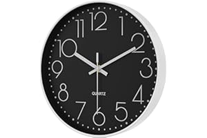 SIN&MI 12" Wall Clock Silent & Large Wall Clocks for Living Room Office Home Kitchen Decor Modern Style & Easy to Read