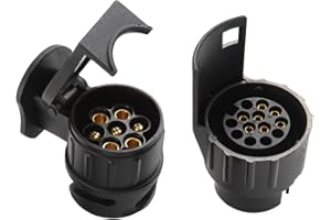 Feuunly Adaptador de Enchufe Remolque 7 a 13 Pines y 13 a 7 Pines, 12V Impermeable Adaptador para Remolque Coche Camión RV Caravana