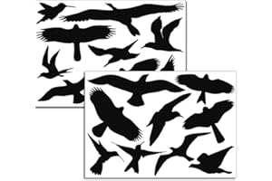 EWTSHOP 18 oiseaux décoratif pour fenêtre, Jardins d'Hiver, protection Maisons pour oiseau d'alerte protection, oiseau de Silhouettes, protection contre la frappe, fenêtre en verre