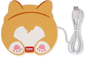 Legami - Scalda tazza, Warm it up, Tema Corgi, Cavo Type-C, 10 x 10 cm, in vinile, ideale per tazze e bicchieri con fondo piatto