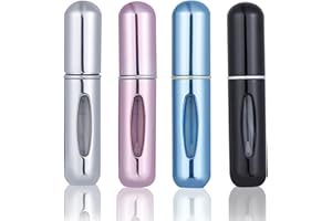 4 PCS 5ml Vaporisateur Parfum Vide Rechargeable Mini Flacon,Voyage Parfum Atomiseur Bouteille,Mini Atomiseur Réutilisable,Vaporisateur Parfum pour Voyage