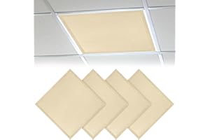 CNSJ 4 Pcs 2 x 2 Feet Fluorescent Light Covers Magnetic Ceiling Light Classroom Reducing Harsh Glare Flicker Led Filters Shield for Office Home Studio School Drop Decor (Beige)