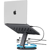 Spigen ArcDock Portable Folding Table Stand with Docking Station 6 in 1 Hub | Docking Station, USB-C &amp; A 3.0 compatible with