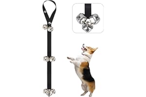 WERPOWER Alinana Dog Doorbells for Potty Training, Fabric Premium Quality 2.0 Adjustable Door Bell, Loud 1.5" Round Rings Large Jingle Bells, 3 Snaps for Hanging on Door Knob