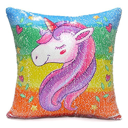 Houda Unicorn Throw Pillow Cover Mermaid Unicorn Printed