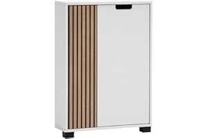 ‎SCHILDMEYER Schildmeyer Highboard Ryker 160034, Mattweiß/Akustikpaneel Optik, 59,8 x 19,5 x 85,2 cm