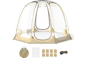 HOMASIS Tenda da Campeggio Trasparente, Tenda Istantanea Pieghevole per 6-10 Persone, Casa a Schermo Portatile con Borsa per il Trasporto per il Campeggio