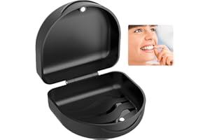 RARWIND Zahnprothesen Behälter, Tragbarer Zahnschiene Box, Zahnspangendose Spangendose für Zahnspangen, Zahnersatz, Erwachsene, Kinder (Schwarz)