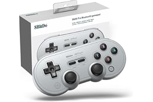 8BitDo SN30 Pro Manette Bluetooth Sans Fil, Mise à Jour du Joystick à Effet Hall, Avec Manettes Rumble Vibration Câble USB-C Compatible avec Switch, Windows, Mac OS, Android, Steam Deck