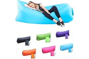 DERJLY Inflatable Lounger Air Sofa: Outdoor Camping Chair Waterproof Anti Air Leaking - Portable Lazy Sofa Bring Storage Bag and Side Pockets