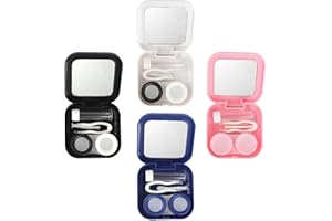 CAUTIOUS 4PCS Custodie per Lenti a Contatto con 4 Colori, Mini Custodia Portatile Per Lenti a Contatto per Viaggio, Realizzato in Silicone di Plastica, Formato dell'Imballaggio: 16 * 15 * 2.5 cm