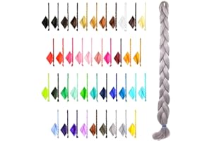 ‎MYBRAIDS YOUR BRAIDS! MyBraids 1er Pack 1-farbiges Premium Braid Haar 2m lang für Rasta Zöpfe Dreads Crochet Twist Box Braids Cornrows Kunsthaar Extensions Flechten Flechtfrisuren (39-AY Lichtgrau)
