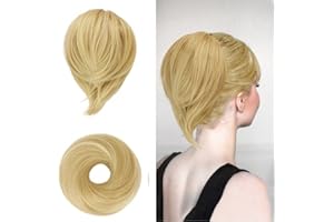 BARSDAR Chignon Coda di Cavallo Extension per Capelli, Elastico Posticcio per Capelli Chignon Dritto Corto Coda di Cavallo Bun Extension per Donna Ragazze