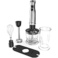Daewoo 3 in 1 Hand Blender – Immersion Blender with Whisk & Food Processor 600 Watt Motor with Adjustable Speed Dial, Turbo Function Dishwasher Safe Stainless Steel Blades, DHB-102A – 2 Year Warranty