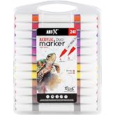Rich Art-X Akrilik Marker &Ccedil;ift Taraflı Profesyonel Kalem Seti 24 L&uuml;