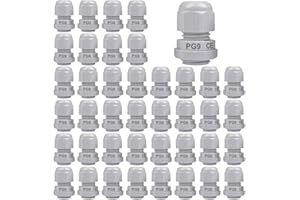 Gebildet 40 szt., wodoodporne złącza kablowe PG9, M16×1,5 Connected Plastikowy zacisk 4-8 mm, gruczoły kablowe do domu/ogrodu/Oświetlenie Kable (Biały)