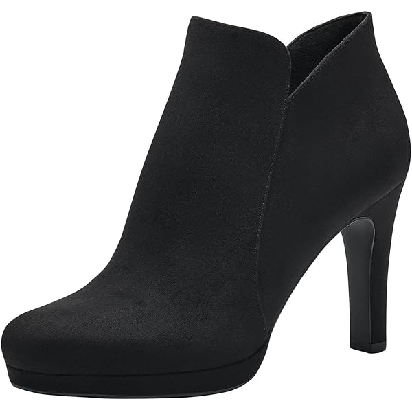 Bottines En Daim Pour Femme ALPE - Talon 6cm, Fermeture éclair Intérieure, Semelle Caoutchouc - élégantes Et Confortables