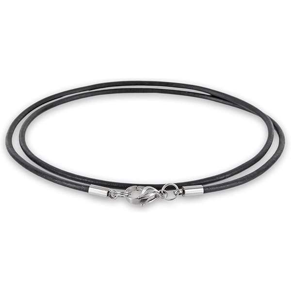 JYNVO Lederhalsband 3mm Schwarz - Stylisches Wachsseil Mit Edelstahlverschluss