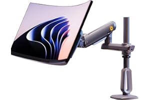 NB Ergonomic Braccio per monitor piatti/ultrawide/curvi da 27 a 50 pollici, supporto per monitor resistente, carico fino a 18 kg, VESA 75/100 mm