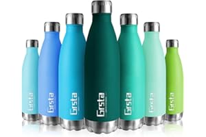 Grsta Gourde INOX | Bouteille Isotherme en Acier Inoxydable | Gourdes 350ml/500ml/650ml/750ml | Froid 24h ou Chaud 12h | Bouteille d'eau sans BPA, pour Enfant, Sport, École, Bureau, Camping, Voyage