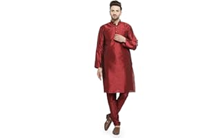 FASHIONZAADI Herren Seide Kurta Pyjama Set Indische Herren Hochzeit Designer Kollektion Party Wear Churidar Kurta für Jungen