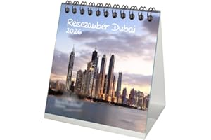 ‎SEELENZAUBER Reisezauber Dubai Tischkalender 10cm x 10cm für 2026 Landschaft Reise Tiere Urlaub - Seelenzauber