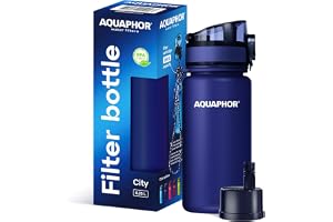 AQUAPHOR City-flaska 350 ml marinblå | resevattenflaska med aktivt kolfilter