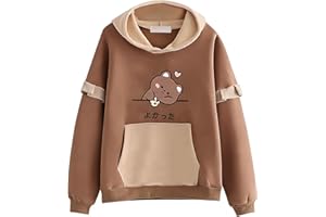 L SERVER Sweats à Capuche Fille Confortable Elégant Sportswear Enfant Mignon Imprimé Cartoon Sweatshirt Printemps et Automne Décontracté Pull