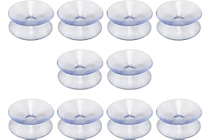 YIUS Ventosa a doppio lato, distanziatori da tavolo in gomma siliconica e vetro, con ventosa trasparente senza ganci, compatibile con piano in vetro, 10 pezzi (dimensioni: 35 mm)