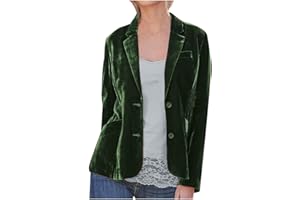 SUSENSTONE Veste Blazer en Velours Vintage pour Femmes avec Bouton à Revers cranté Manches Longues Veste Vintage Slim Fit OL Bureau Affaires Veste de Costume Devant Ouvert Manteau Blouson Outerwear