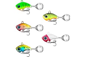 WYSUMMER 5Pcs 20g Metal Fishing Lures, Tail Spinners Shad Lure Blade Baits for Bass Long Cast Bait Trout Pike Sea bass Pout Freshwater Saltwater