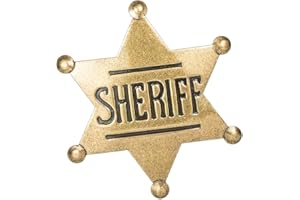 DREAM AURORA Sheriff's Badge,Western Sheriff Star Badge Pins,Honorary Hat Emblem Anniversary Commemorative Medal Emblem,Retro Hexagram Letter Alloy Brooch,Themed Birthday Pin Badges Decorations
