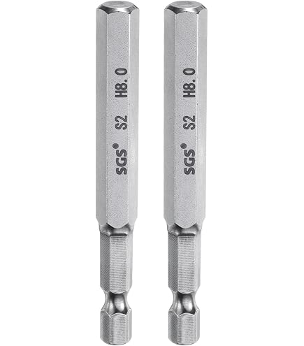 Sourcing Map H8 Sechskant-Bits – 1/4" Schaft, 25 Mm, Magnetisch, S2-Stahl, 2 Stück